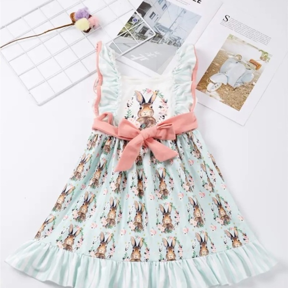 Girls Bunny Dress knee length super soft dress. NWT.         Sizes 1yr-5